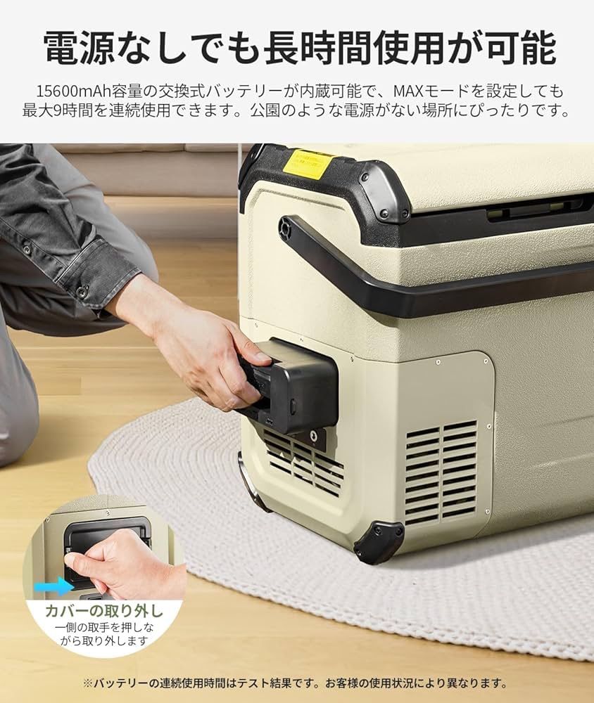 EENOUR 車載冷蔵庫 D18 18L -20℃～10℃ バッテリー1個付き 小型 両開き 