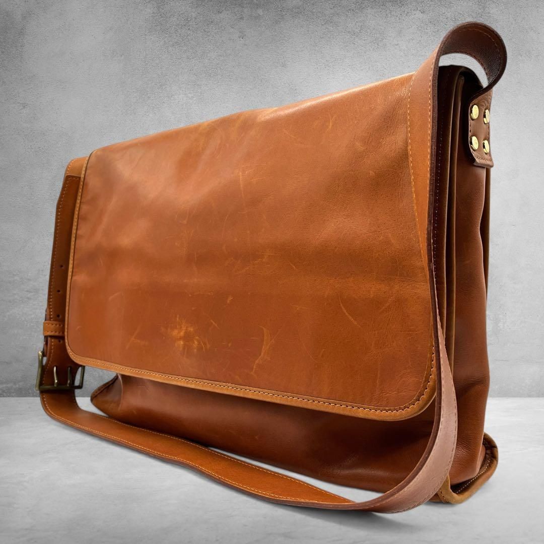 SOMES SADDLE メッセンジャーバッグ 本革 A4 ブラウン 2606 メンズ SOMES SADDLE メッセンジャーバッグ 本革 A4 ブラウン 2606