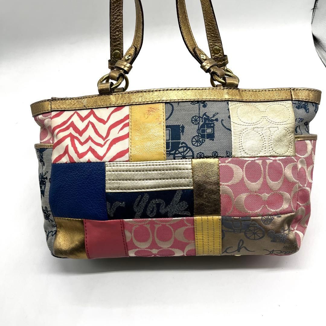 バッグ COACH パッチワーク トートバッグ マルチカラー y2k ゴールド 2582