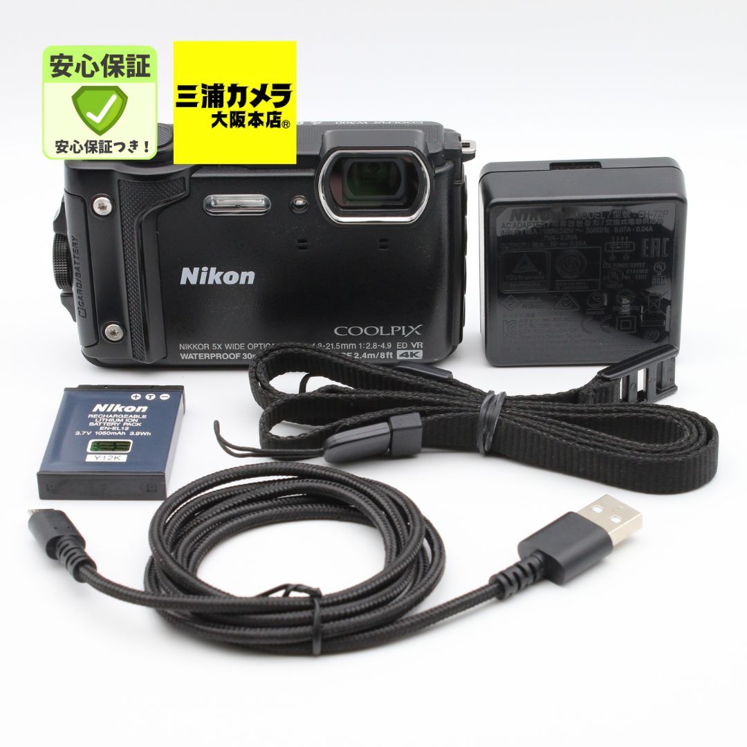極上品】 Nikon COOLPIX W300 ブラック 1605万画素 防水 耐寒 防塵 