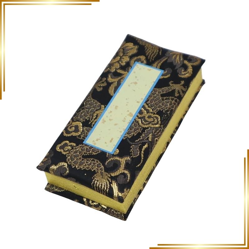 【新品】 過去帳 金襴 西陣織 4寸 和柄 日付入り 専用箱付き 縦12.3cm 横5.3cm (金龍) 0