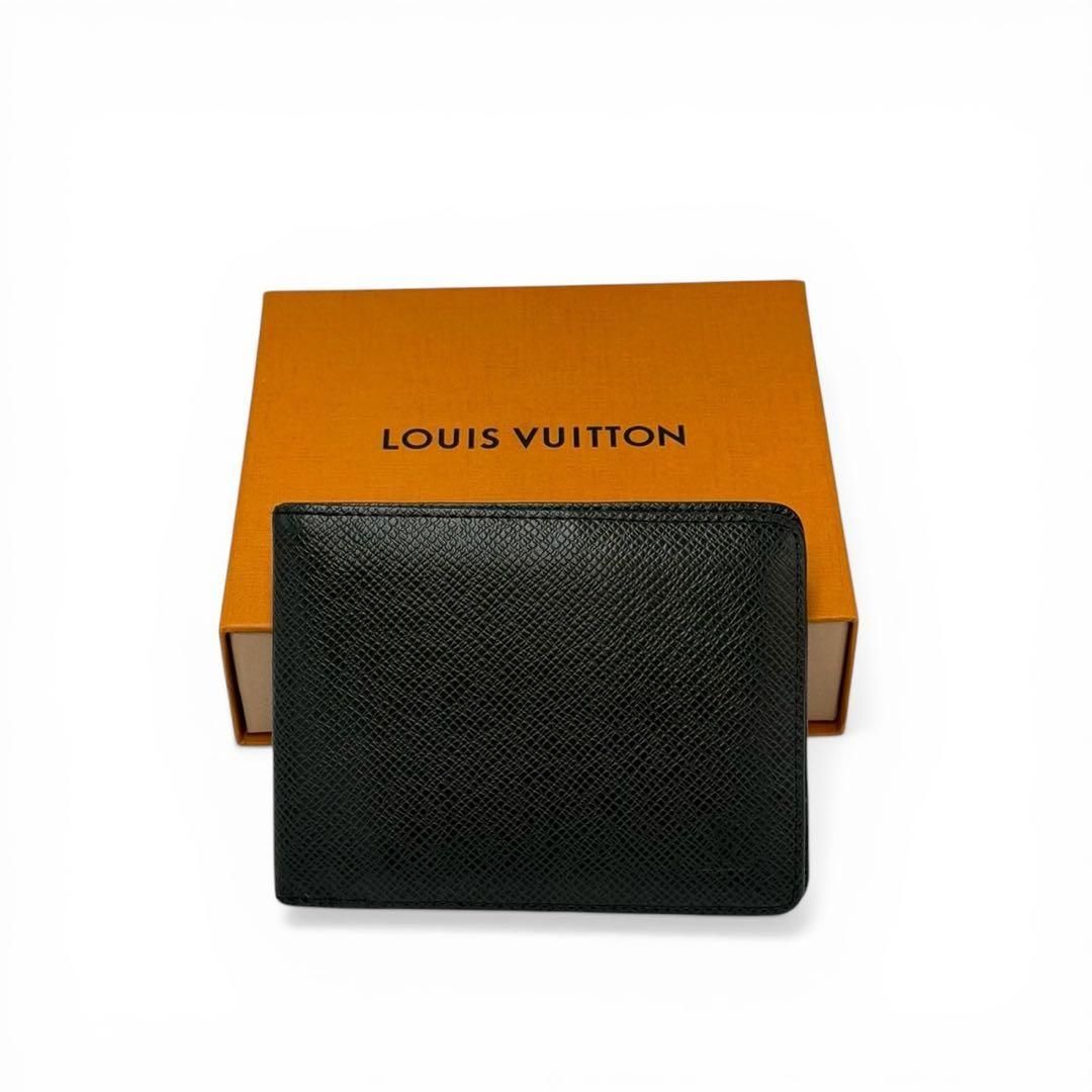 【未使用級】ルイヴィトン タイガ ミュルティプル 二つ折り財布 黒 小銭入れ無し LOUIS VUITTON - 美品 B ルイヴィトン タイガ ポルトフォイユ