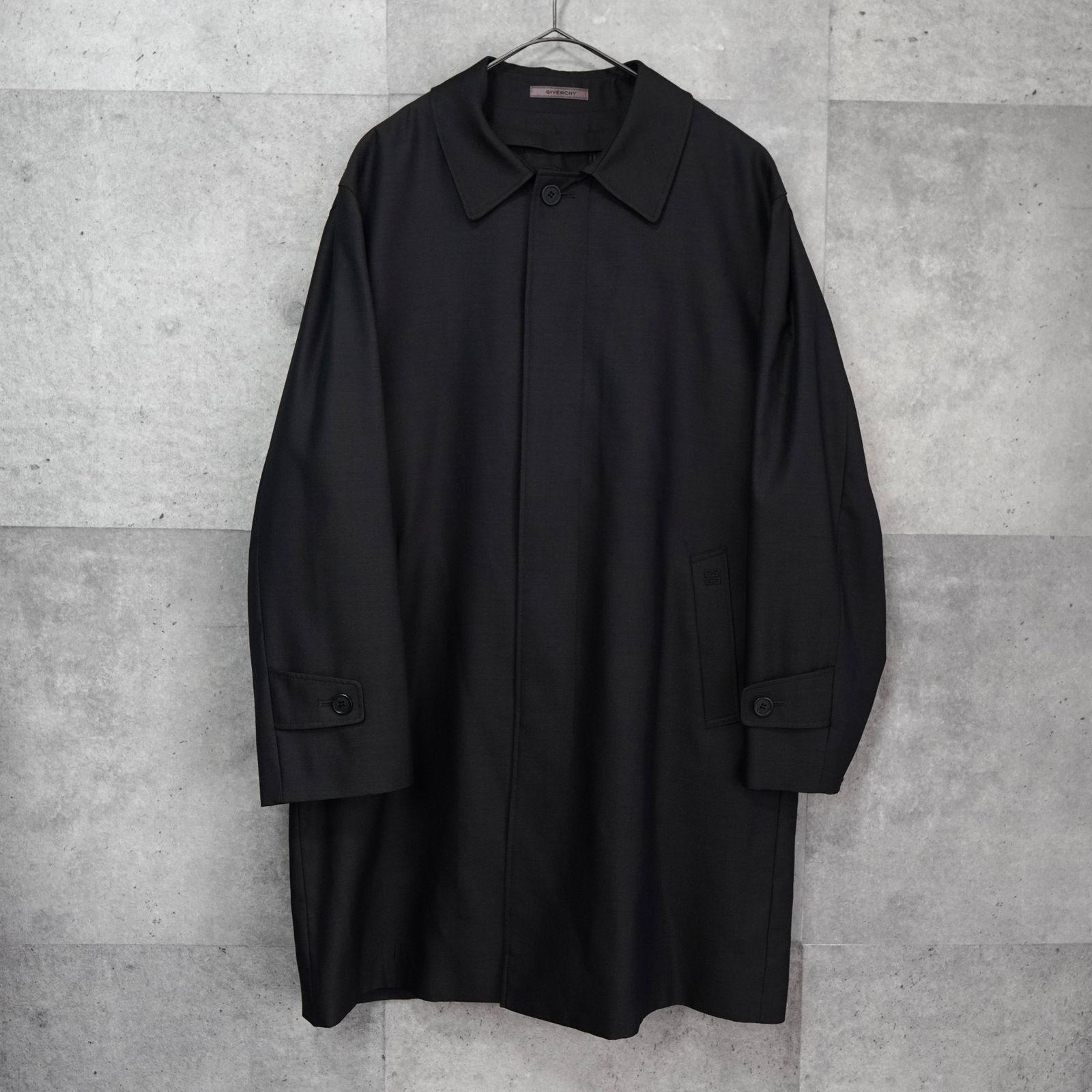 ジバンシー　givenchy paris ステンカラーコート　ライナー付き ジバンシィ 4Gロゴ フライフロント ツイル ステンカラーコート