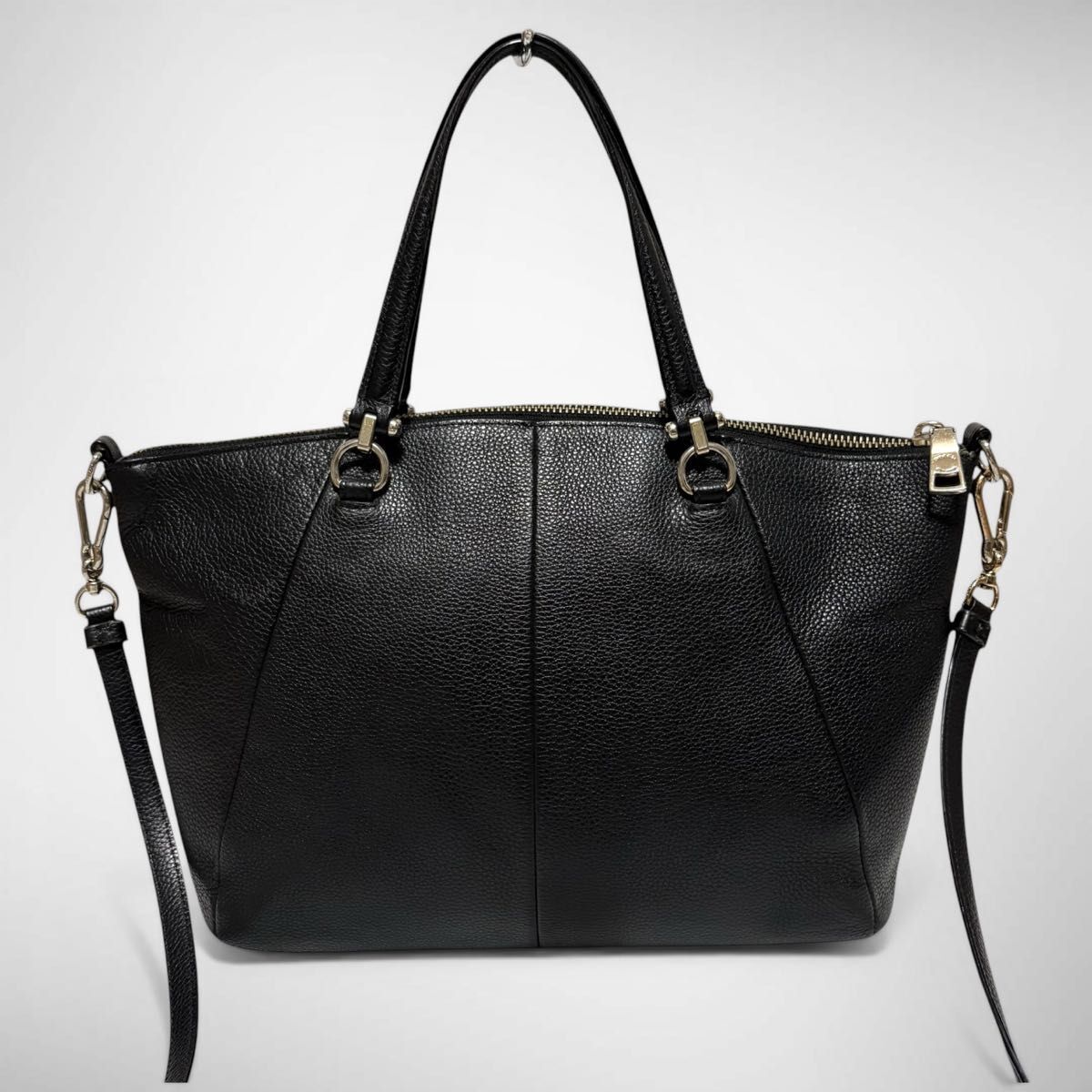 良品 COACH コーチ 2way ハンドバッグ 黒 レザー ショルダーバッグ