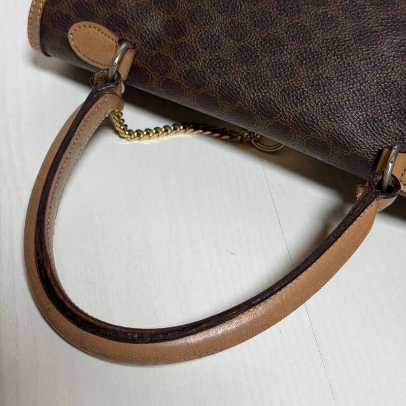 CELINE セリーヌ マカダム柄 ガンチーニ ハンドバッグ PVC レザー
