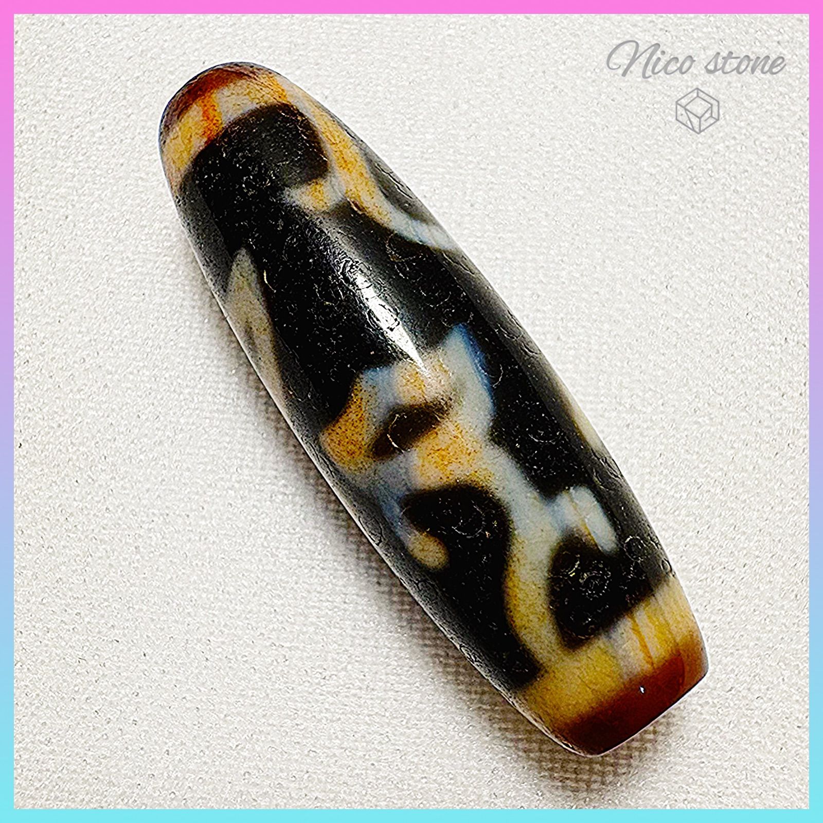あ*こ様 超激レア珍品‼︎　古代九眼天珠　馬蹄痕　東樂　陸發賓石天珠　特別出品 最高級至純馬蹄痕天珠】水蓮花天珠 満点赤朱砂 希少・一点物（約12