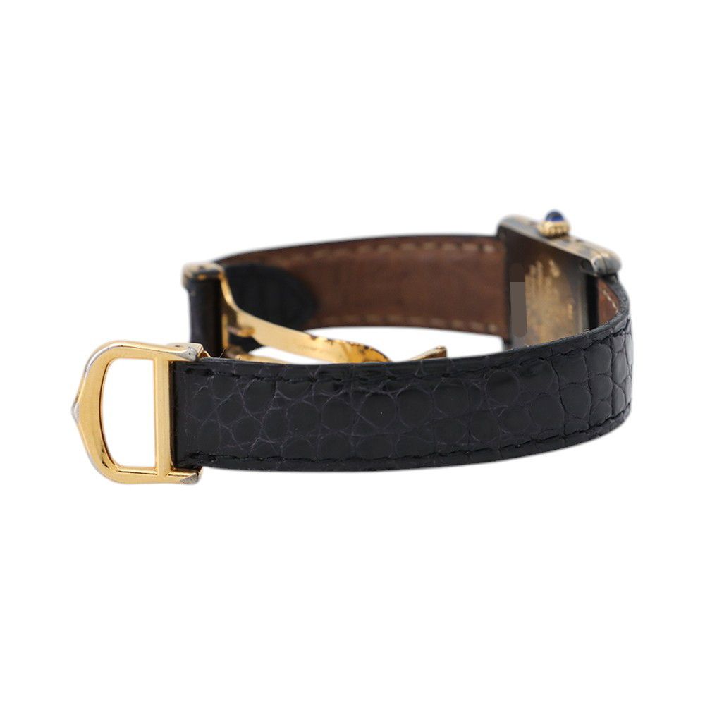 カルティエ マストタンク ヴェルメイユ SM SV925 5057001 クォーツ ヴィンテージ Cartier 腕時計 黒文字盤 カルティエ マストタンク ヴェルメイユ SM SV925 5057001 クォーツ