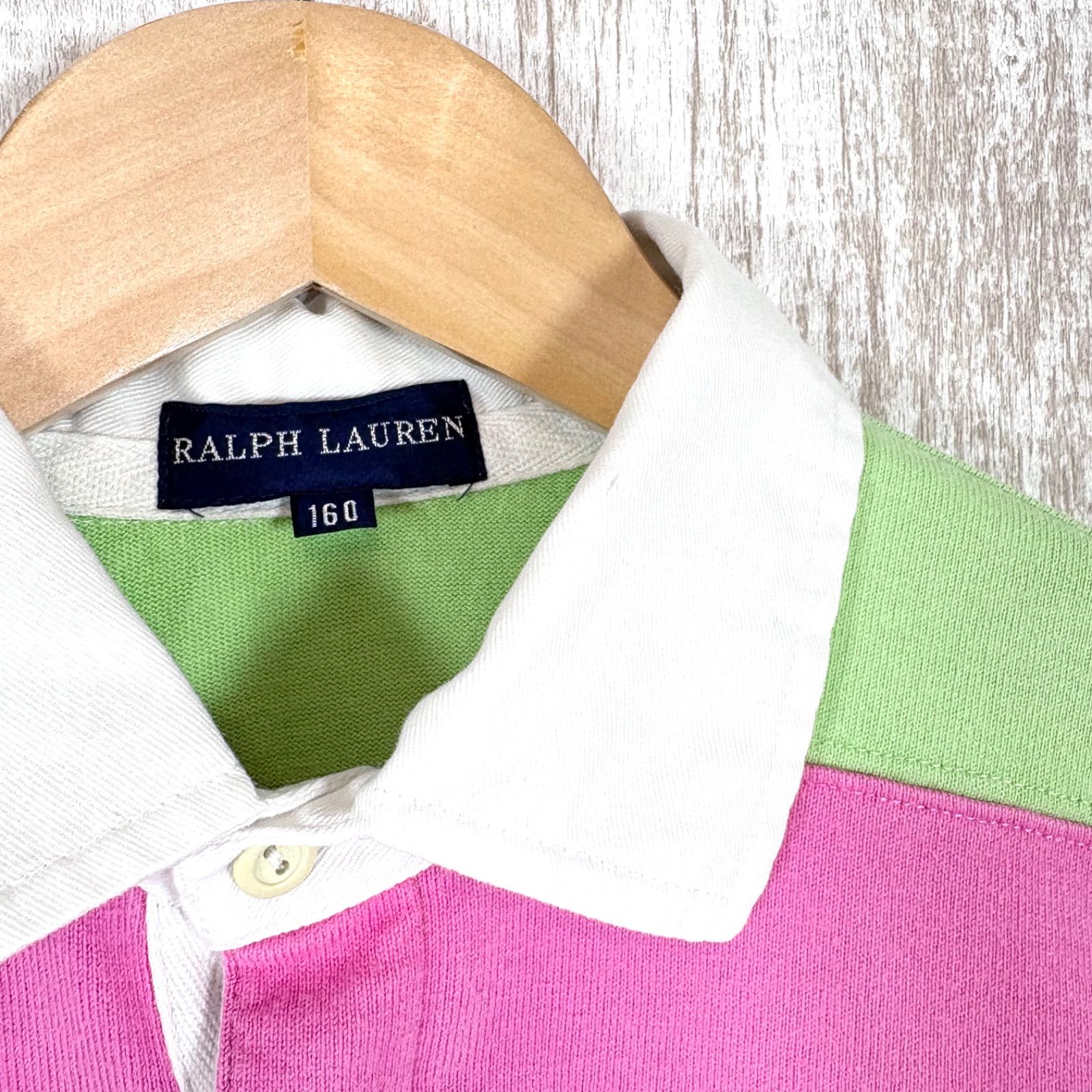 00s RALPH LAUREN ラルフローレン ポニーロゴ刺繍 ボーダー 7分袖 