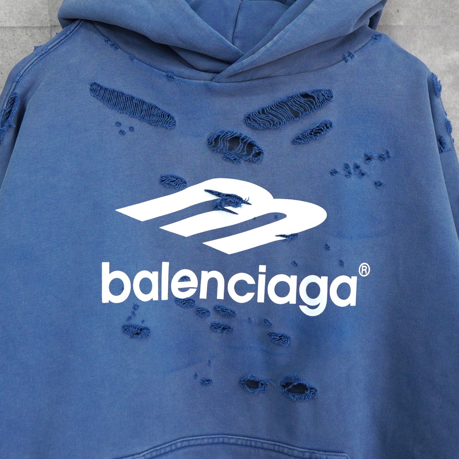 BALENCIAGA レイヤード ダメージ デストロイ ロゴ パーカー 【公式通販】