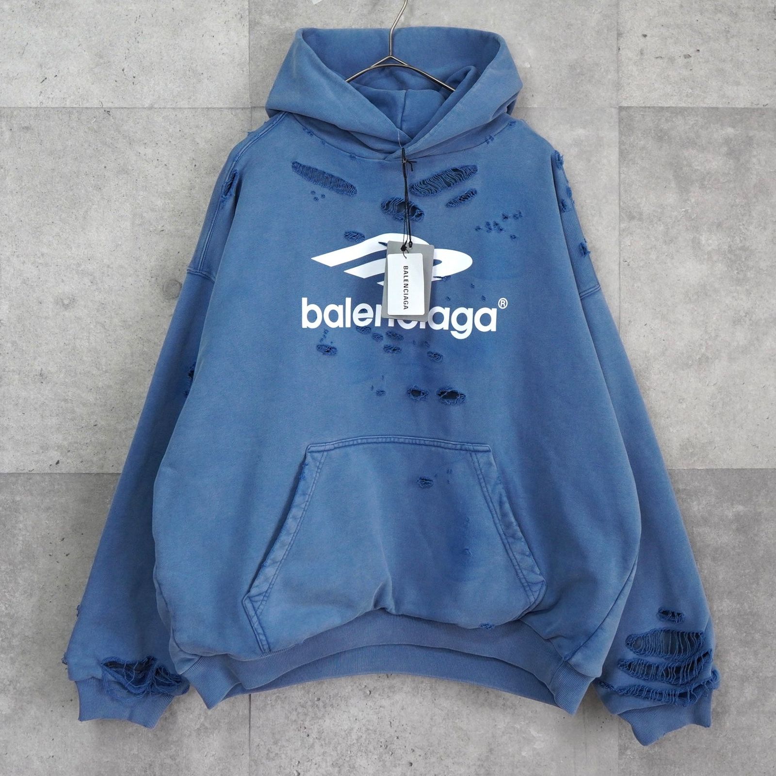 BALENCIAGA レイヤード ダメージ デストロイ ロゴ パーカー 【公式通販】