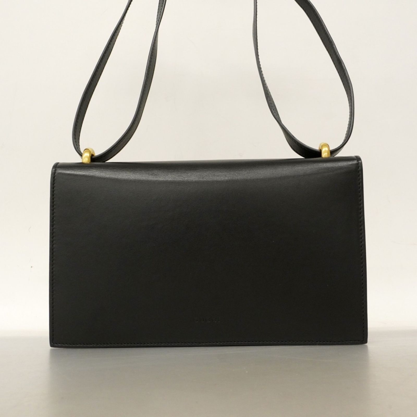 ★SALE【6da0750-k】グッチ ショルダーバッグ GGマーモント 432680 レザー ブラック ゴールド金具【中古】レディース GUCCI - ☆SALE【6da0750-k】グッチ ショルダーバッグ GGマーモント