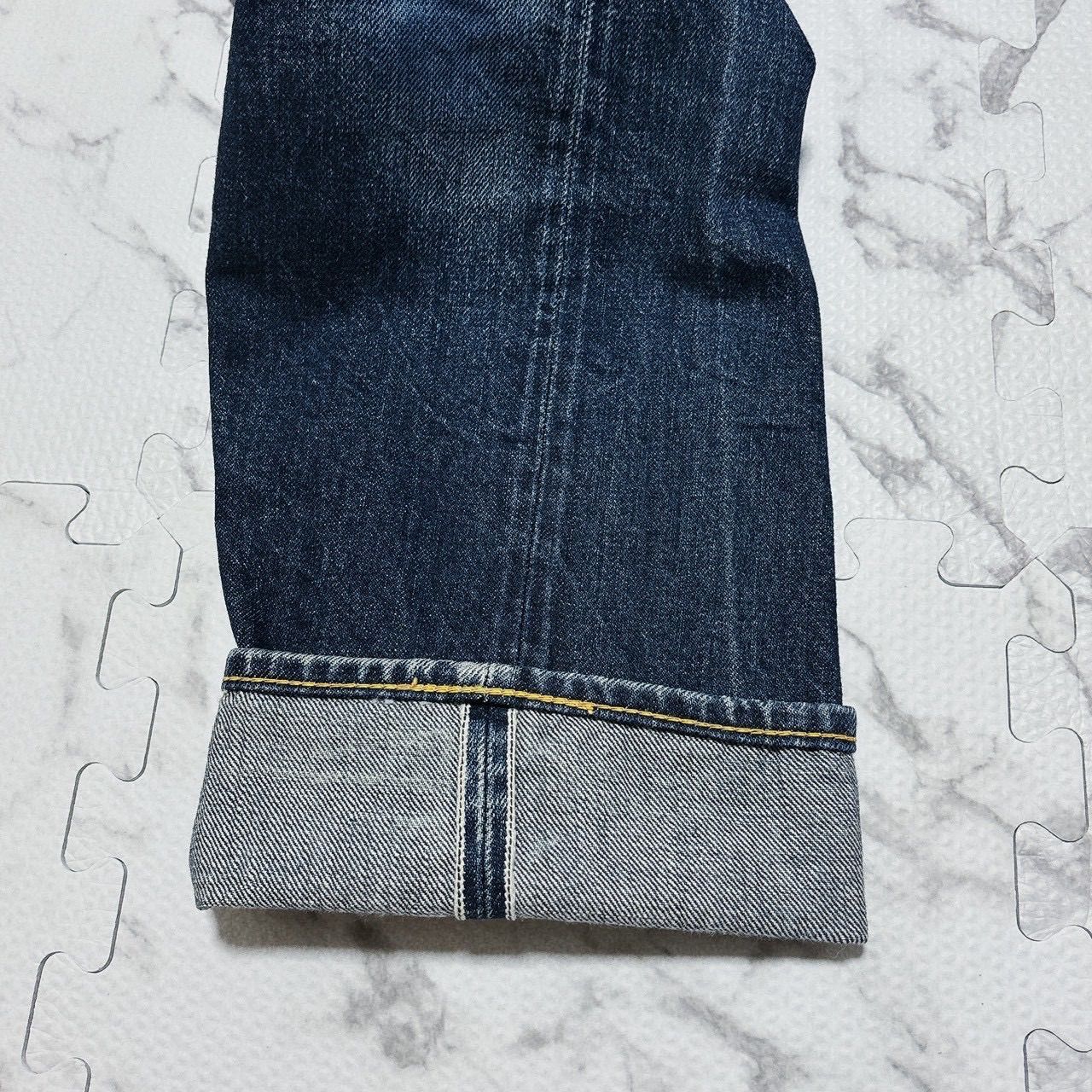 evisu ペイントデニム lot2000 EVISU エヴィス No.2 LOT 2000 EVISU 黒カモメペイント セルビッチ