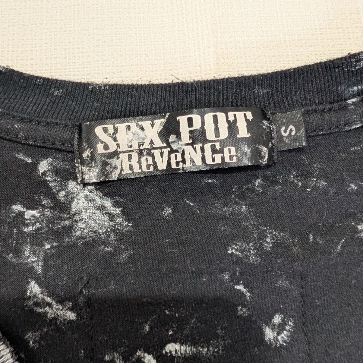 SEX POT ReVeNGe ペイント チェーン 安全ピン ジッパー Tシャツ 【公式