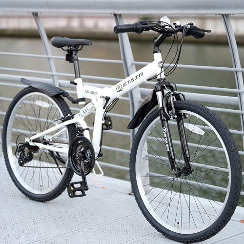 折りたたみ マウンテンバイク 自転車 シマノ21段変速 26インチ 