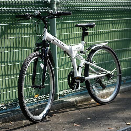 折りたたみ マウンテンバイク 自転車 シマノ21段変速 26インチ 