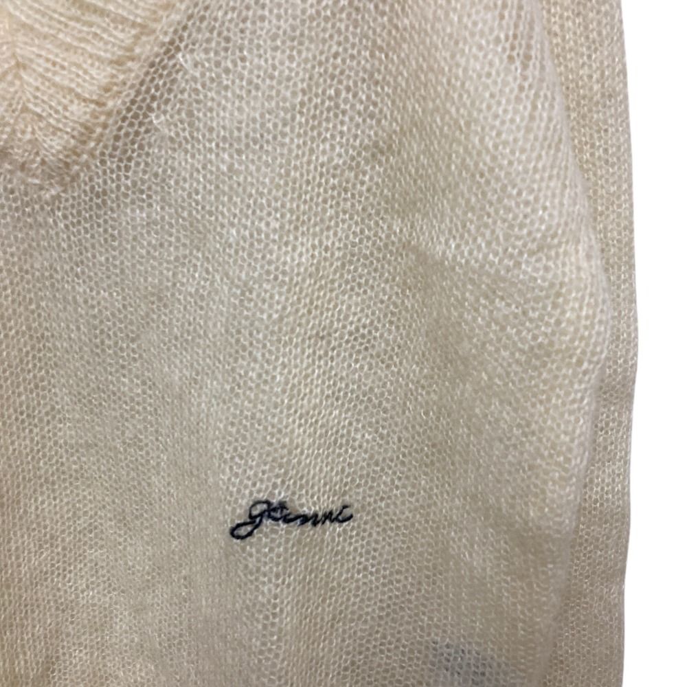 新品同様 GANNI ガニー ロゴ刺繡 モヘヤニット プルオーバー セーター サイズXS アイボリー レディース 古着 中古 USED 新品同様 GANNI ガニー ロゴ刺繡 モヘヤニット プルオーバー セーター