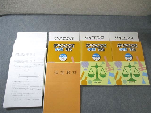 浜学園 小5 サイエンス理科 第1〜3分冊/追加教材 【テスト計43回分付き】 通年セット 全て書き込みなし 2020 4冊 085R2D 浜学園 小5 サイエンス理科 第1～3分冊/追加教材 【テスト計43回分付き