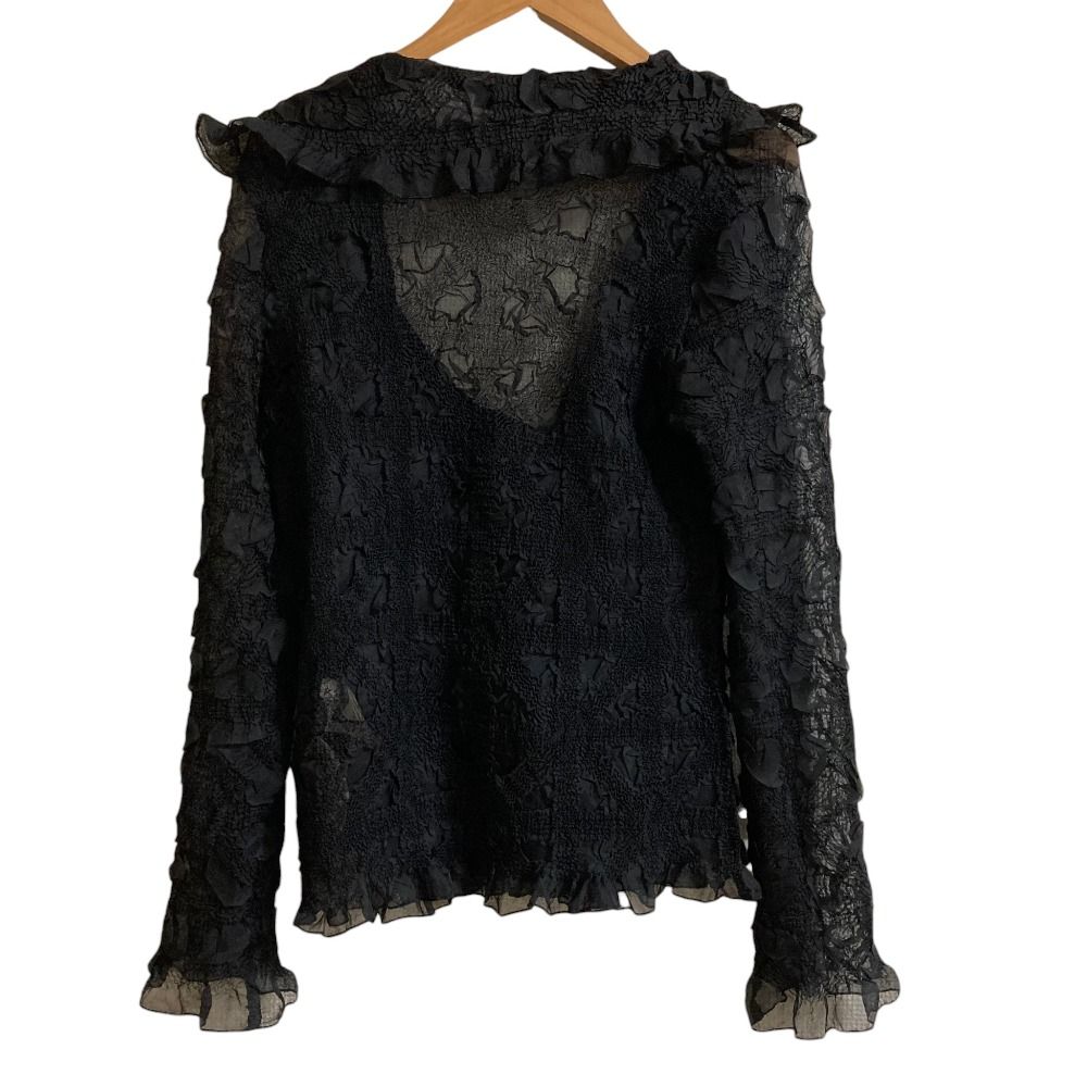 美品 YUKI TORII ユキトリイ 花形生地シワ加工ジャケット Lサイズ 