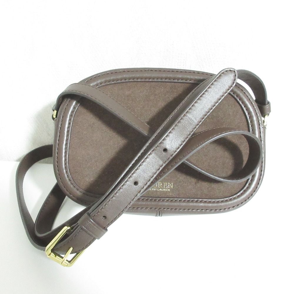 新品同様 LAUREN RALPH LAUREN ローレンラルフローレン ロゴチェーン金具 スエード ショルダーバッグ ブラウン レディース 古着 中古 USED 新品同様 LAUREN RALPH LAUREN ローレンラルフローレン ロゴチェーン