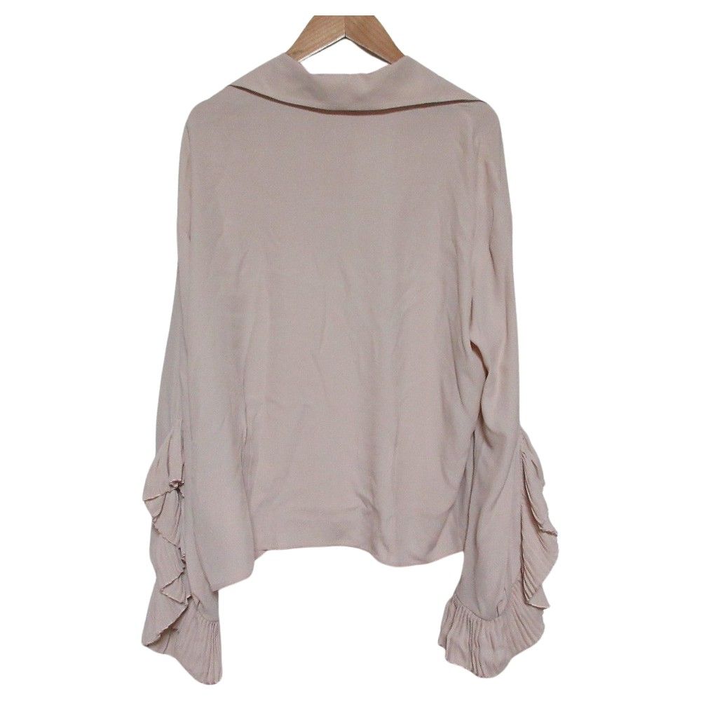 美品 25SS N21 ヌメロヴェントゥーノ Ｖネック シルクブレンド 長袖 ブラウス 25EN2M0G0315111 サイズ38 ピンクベージュ レディース 古着 中古 USED 美品 25SS N21 ヌメロヴェントゥーノ Vネック シルクブレンド 長袖