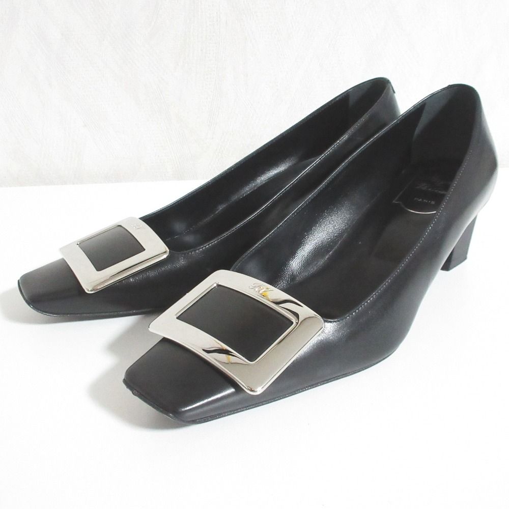 美品 Roger Vivier ロジェヴィヴィエ ベルヴィヴィエ レザー パンプス