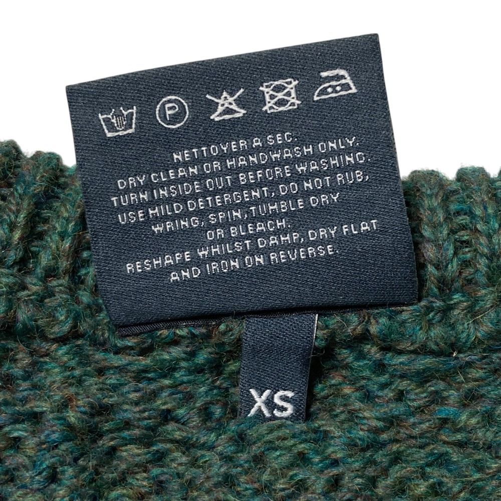 美品 aran WOOLLEN MILLS アランウーレンミルズ アイルランド製 フィッシャーマン ニット セーター XS グリーン レディース 古着 中古 USED 美品 aran WOOLLEN MILLS アランウーレンミルズ アイルランド製