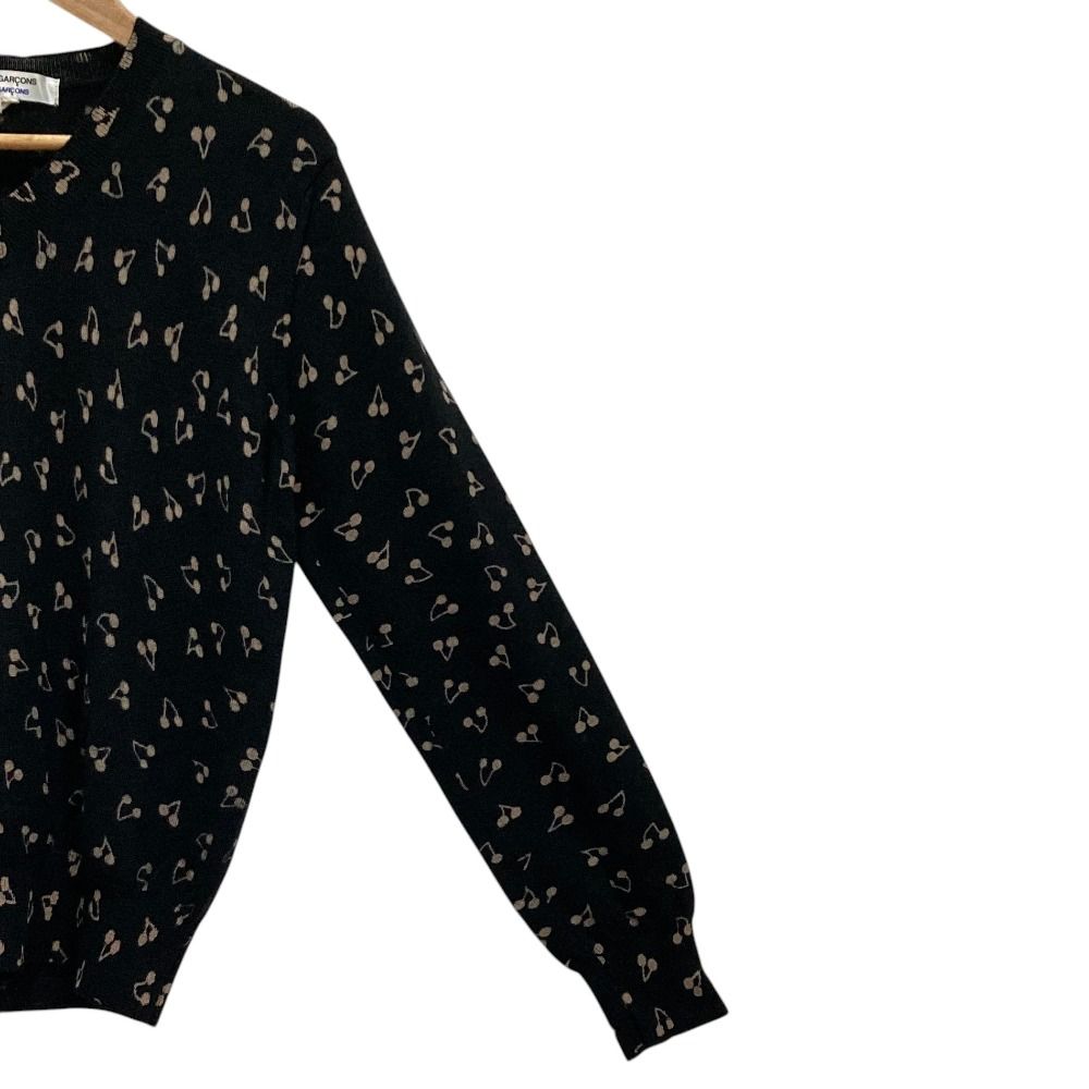 美品 COMME des GARCONS COMME des GARCONS コムデギャルソン コムコム Vネックニットセーター W10N004 サイズS ブラック レディース 古着 中古 USED 美品 COMME des GARCONS COMME des GARCONS コムデギャルソン コムコム