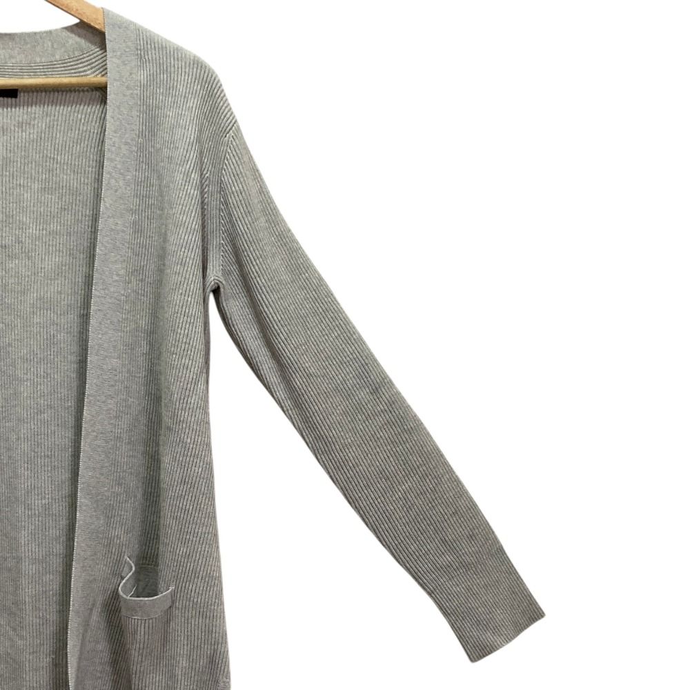美品 23AW Theory セオリー STAPLE COTTON 2 オープンフロント ロング リブニット カーディガン S グレー レディース 古着 中古 USED 美品 23AW Theory セオリー STAPLE COTTON 2 オープンフロント ロング