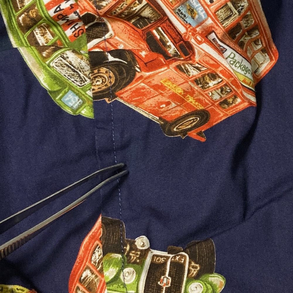 良品 Karl Helmut カールヘルム リバーシブル 車柄 チェック ノースリーブ パーカー ベスト M ネイビー レディース 古着 中古 USED PINK HOUSE - 良品 Karl Helmut カールヘルム リバーシブル 車柄