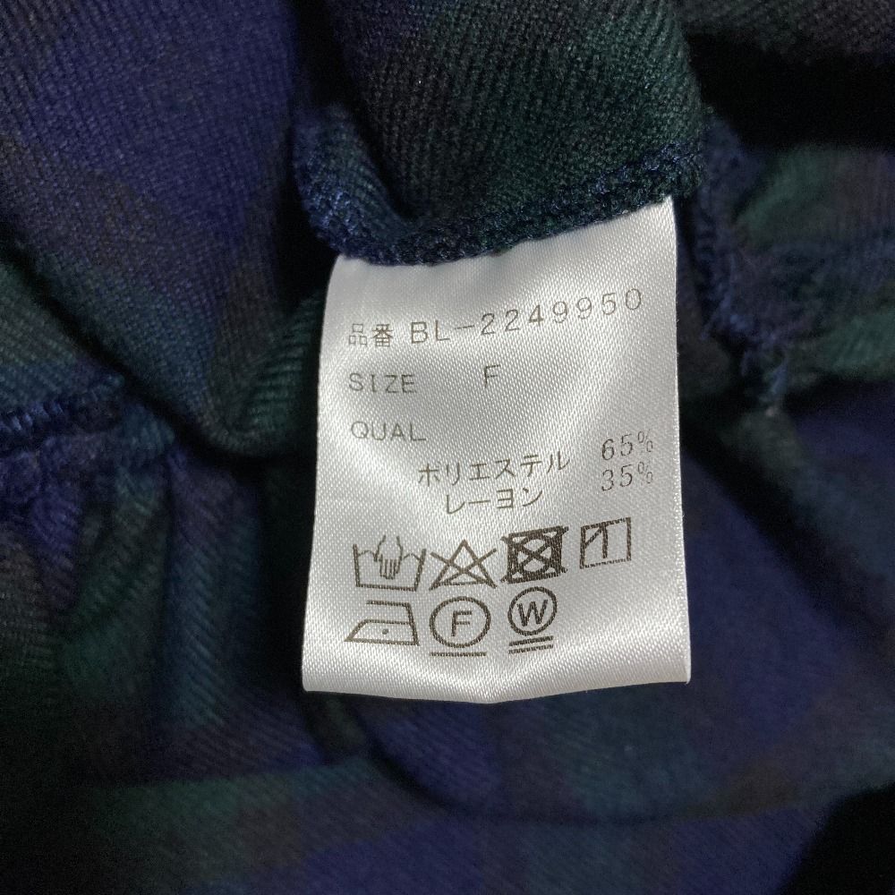 美品 24AW TSURU By MARIKO OIKAWA ツルバイマリコオイカワ Eleonore ブラックウォッチ チェック ペプラムブラウス F ネイビー レディース 古着 中古 USED TSURU by Mariko Oikawa - 美品 24AW TSURU by Mariko Oikawa ツルバイ