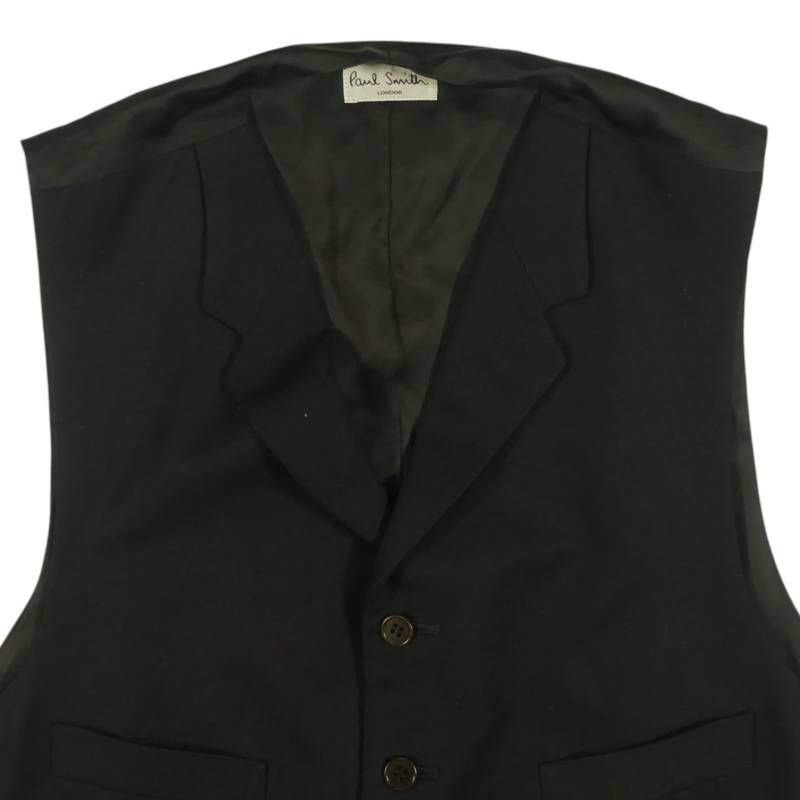 Paul Smith London ポールスミス ベスト ジレ XL 黒 ブラック ウール 