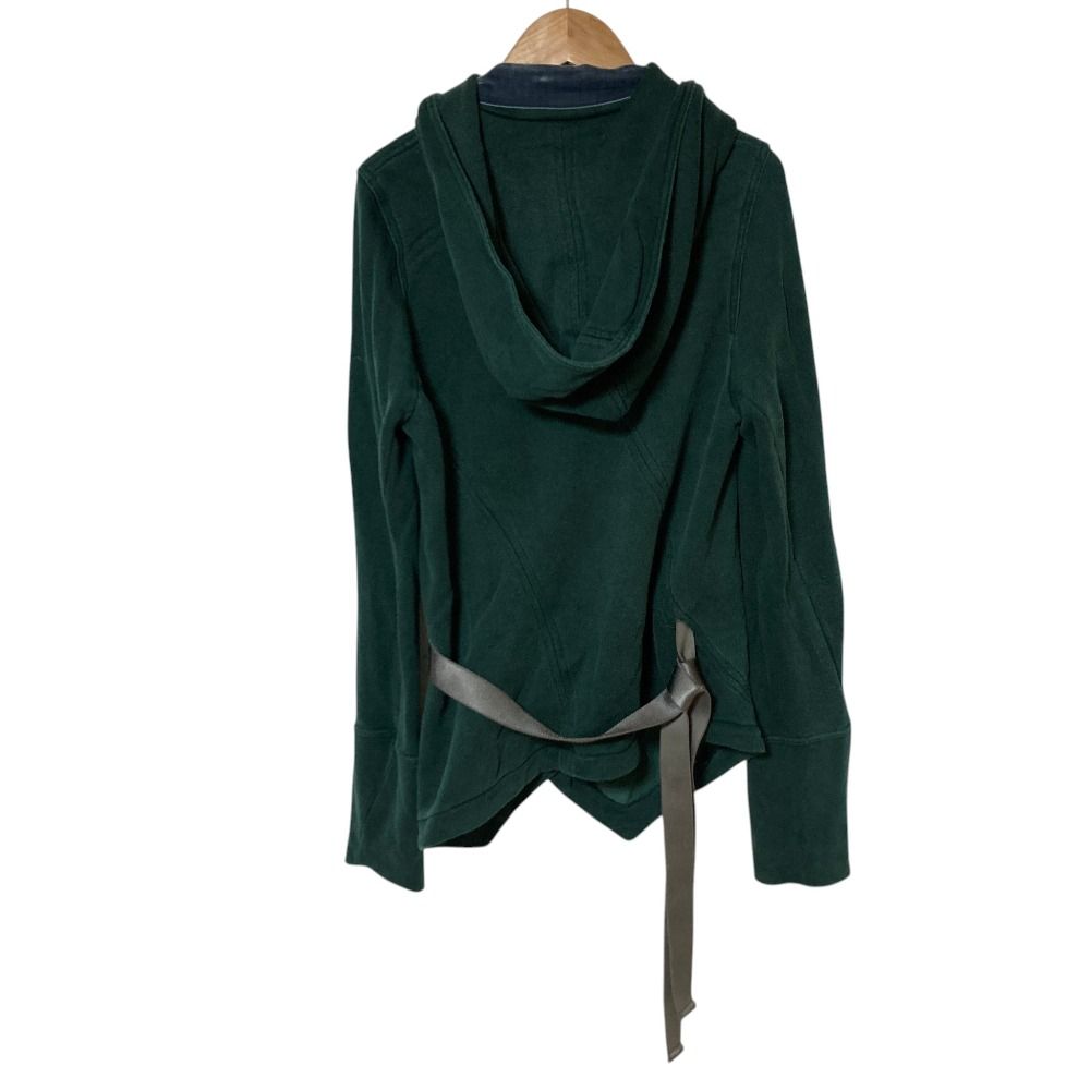 良品 Ann Demeulemeester アンドゥムルメステール 黒タグ 本人期 ラップスウェットパーカー 36 グリーン レディース 古着 中古 USED 良品 Ann Demeulemeester アンドゥムルメステール 黒タグ 本人期