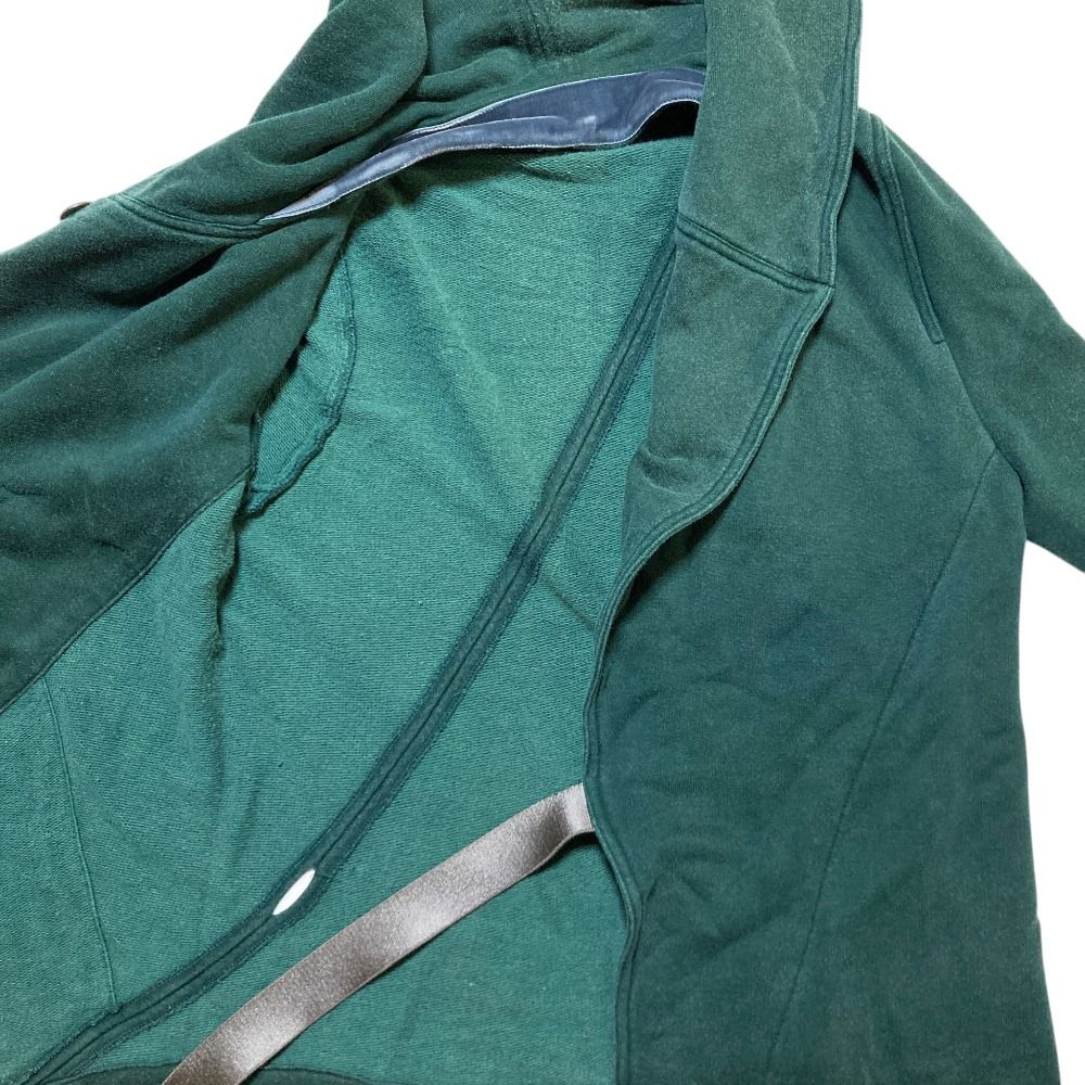良品 Ann Demeulemeester アンドゥムルメステール 黒タグ 本人期 ラップスウェットパーカー 36 グリーン レディース 古着 中古 USED 良品 Ann Demeulemeester アンドゥムルメステール 黒タグ 本人期