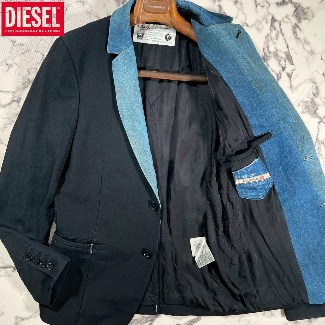 DIESEL　デニム切り替えテーラードジャケット DIESEL-Co. デニム切り替えテーラードジャケット 【公式通販】