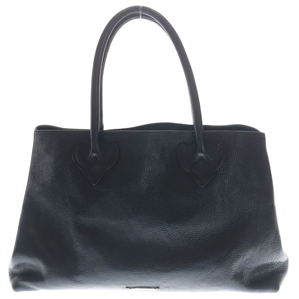 CHROME HEARTS (クロムハーツ) FS TOTE FSトートバッグ セメタリークロスパッチ ダブルスナップレザーショルダーバッグ ブラック
