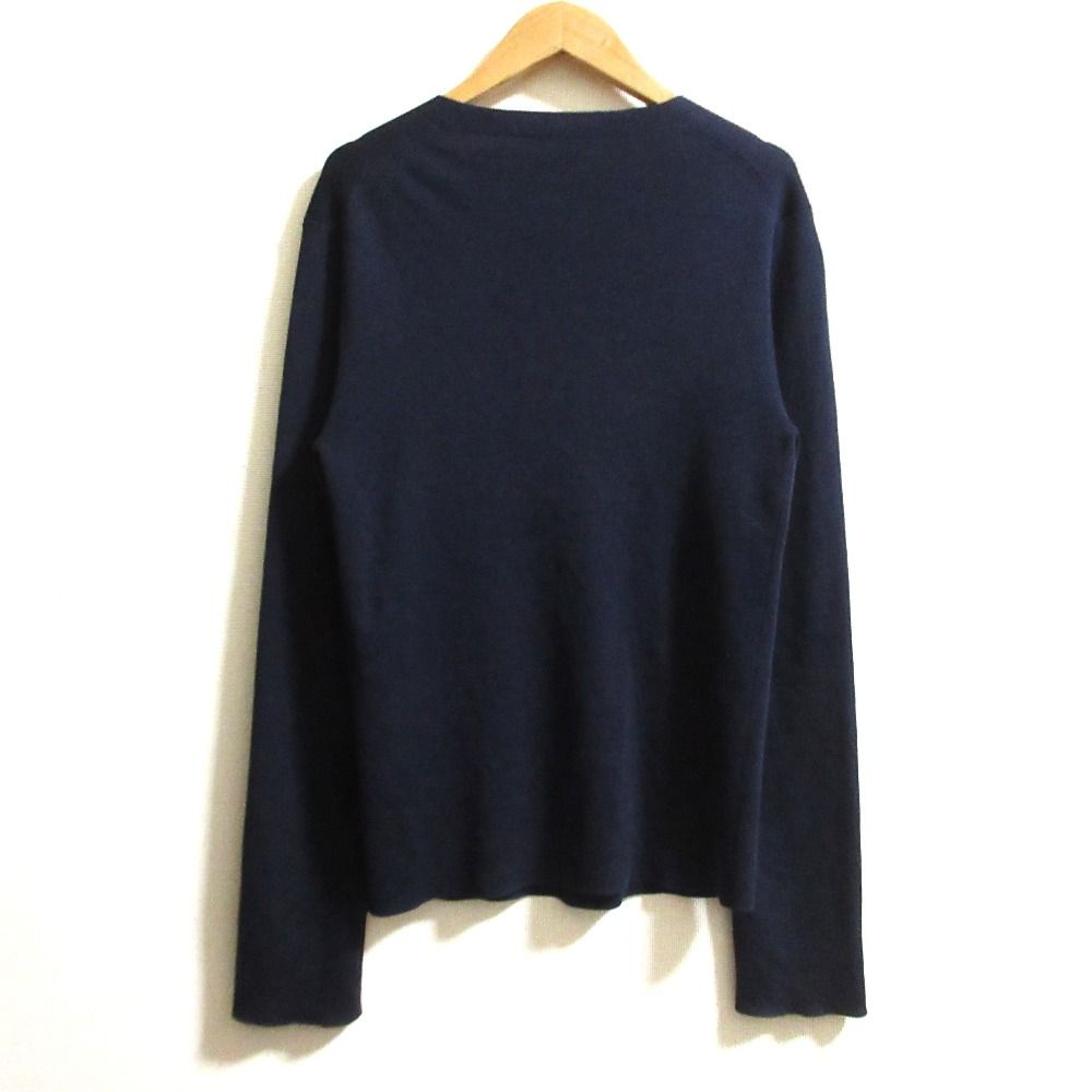 BALENCIAGA バレンシアガ シルクコットン Vネック ニットカーディガン サイズ36 ネイビー レディース 古着 中古 USED BALENCIAGA - BALENCIAGA バレンシアガ シルクコットン Vネック ニット