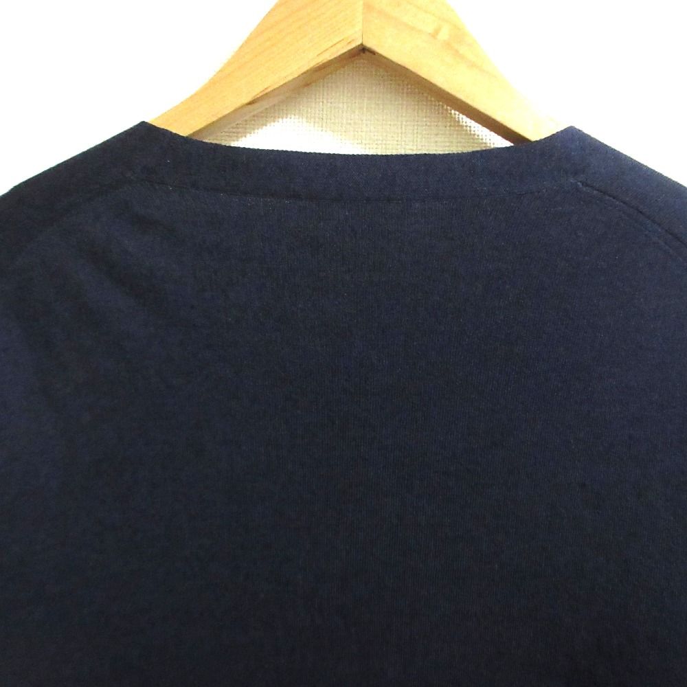 BALENCIAGA バレンシアガ シルクコットン Vネック ニットカーディガン サイズ36 ネイビー レディース 古着 中古 USED BALENCIAGA - BALENCIAGA バレンシアガ シルクコットン Vネック ニット