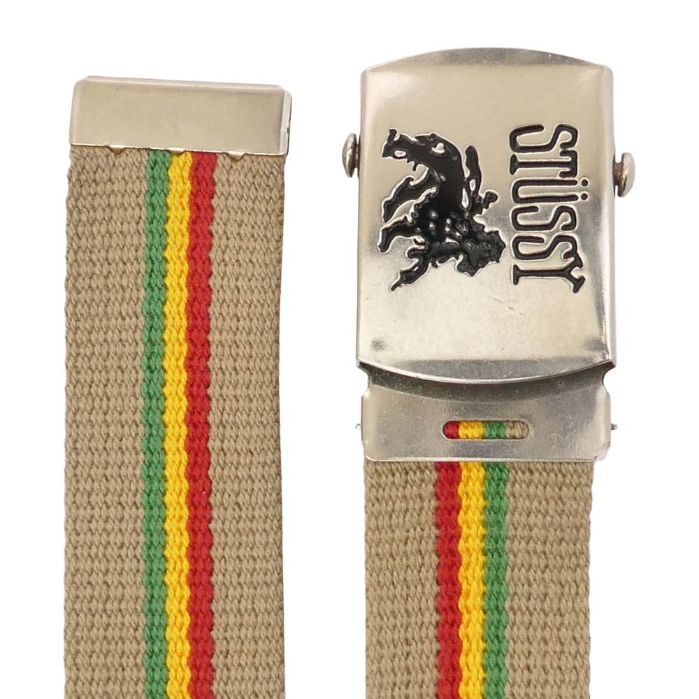 STUSSY ステューシー 90s 00s Old オールド ラスタカラー ガチャベルト ライトブラウン系【中古】 STUSSY ステューシー 90s 00s Old オールド ラスタカラー ガチャベルト