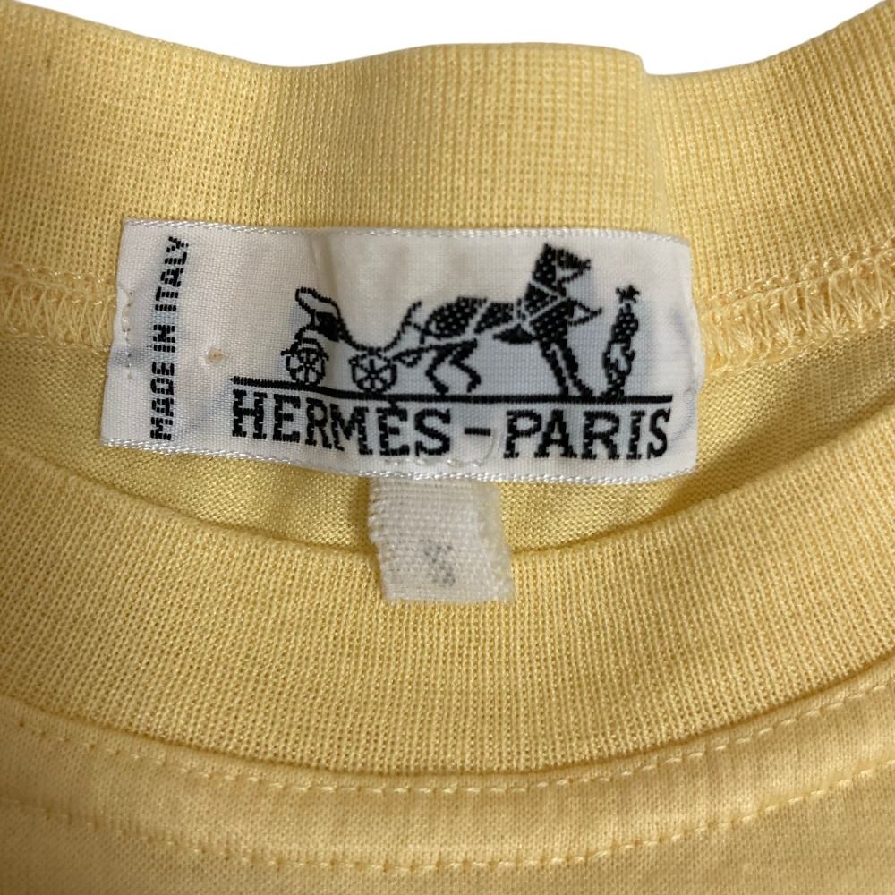 良品 HERMES エルメス ヴィンテージ ロゴ刺繍 ショートスリーブ Tシャツ カットソー サイズS イエロー レディース 古着 中古 USED 良品 HERMES エルメス ヴィンテージ ロゴ刺繍 ショートスリーブ T