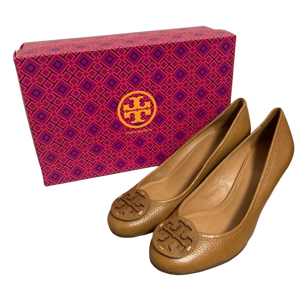 未使用 TORY BURCH トリーバーチ レザー ウェッジソール パンプス 8M 