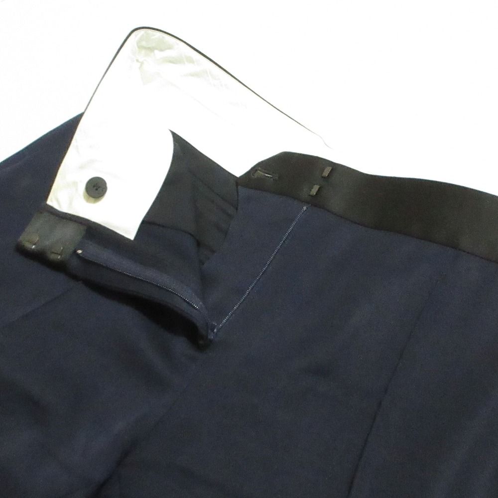 良品 CELINE セリーヌ フィービー期 ウール シルク カシミヤブレンド スラックスパンツ サイズ36 ネイビー レディース 古着 中古 USED 良品 CELINE セリーヌ フィービー期 ウール シルク カシミヤブレンド