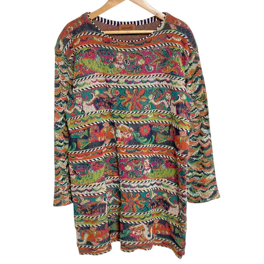 axc ミッソーニ MISSONI カットソー チュニック 42 黄色 ピンク ニット