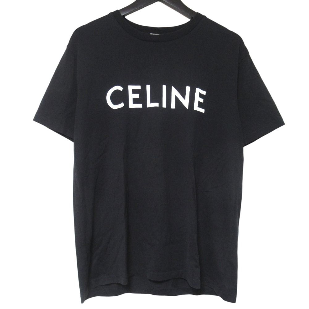 良品 CELINE セリーヌ ロゴプリント コットンジャージー 半袖 ルーズ T 