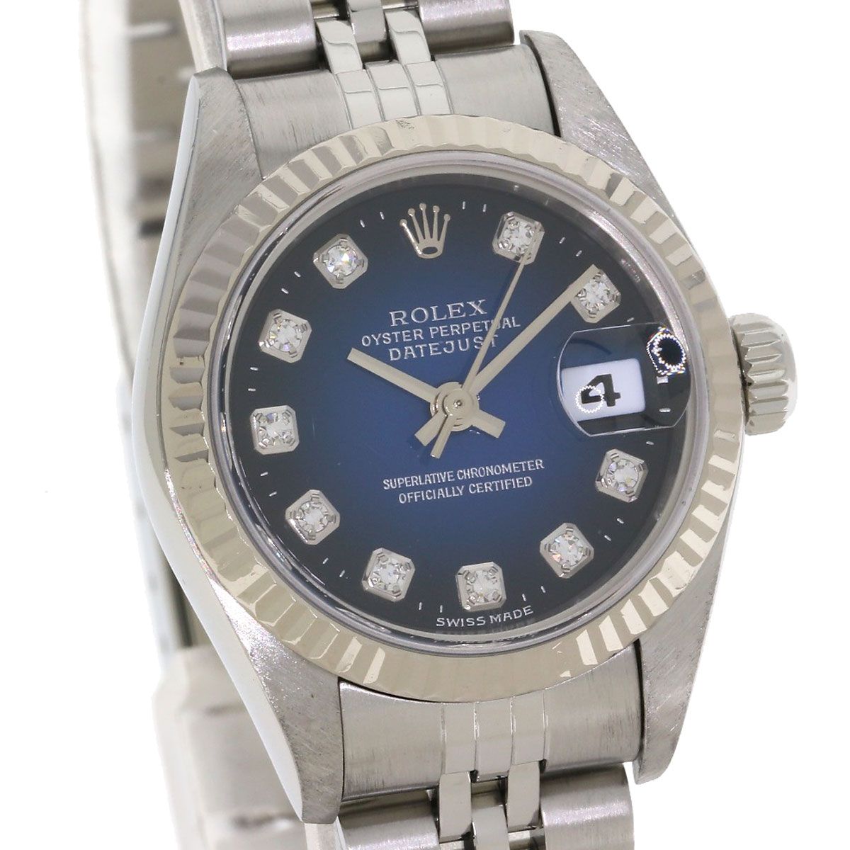 ROLEX ロレックス 79174G デイトジャスト 10P ダイヤモンド ブルーグラデーション 腕時計 SS SS K18WG レディース [中古] ROLEX ロレックス 79174G デイトジャスト 10P ダイヤモンド ブルー