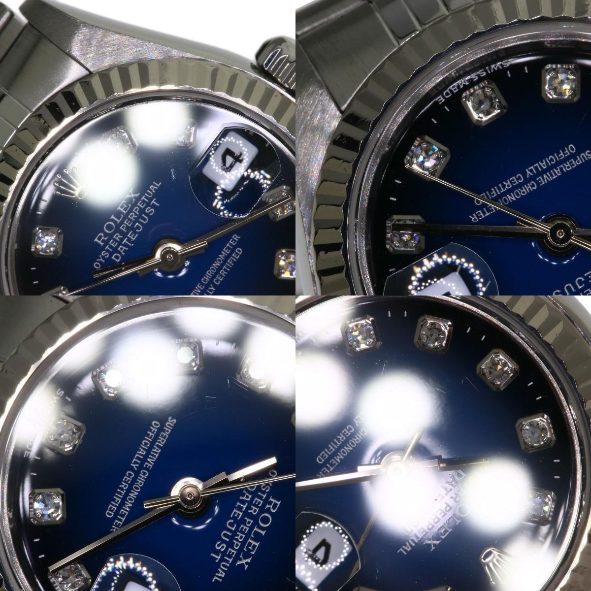 ROLEX ロレックス 79174G デイトジャスト 10P ダイヤモンド ブルーグラデーション 腕時計 SS SS K18WG レディース [中古] 79174G ブルー ROLEX（ロレックス）デイトジャスト 10Pダイヤ 中古
