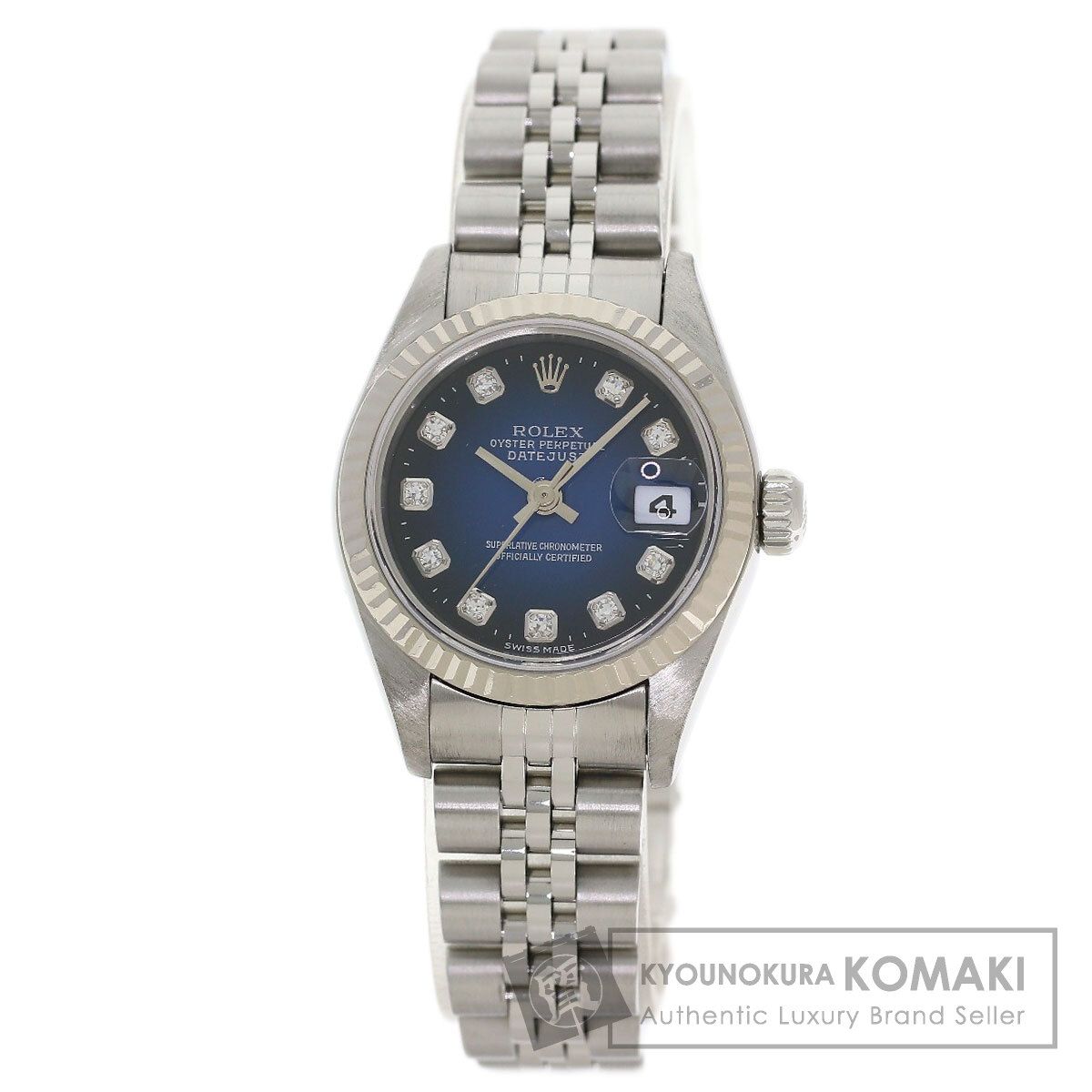 ROLEX ロレックス 79174G デイトジャスト 10P ダイヤモンド ブルーグラデーション 腕時計 SS SS K18WG レディース [中古] ROLEX ロレックス 79174G デイトジャスト 10P ダイヤモンド ブルー