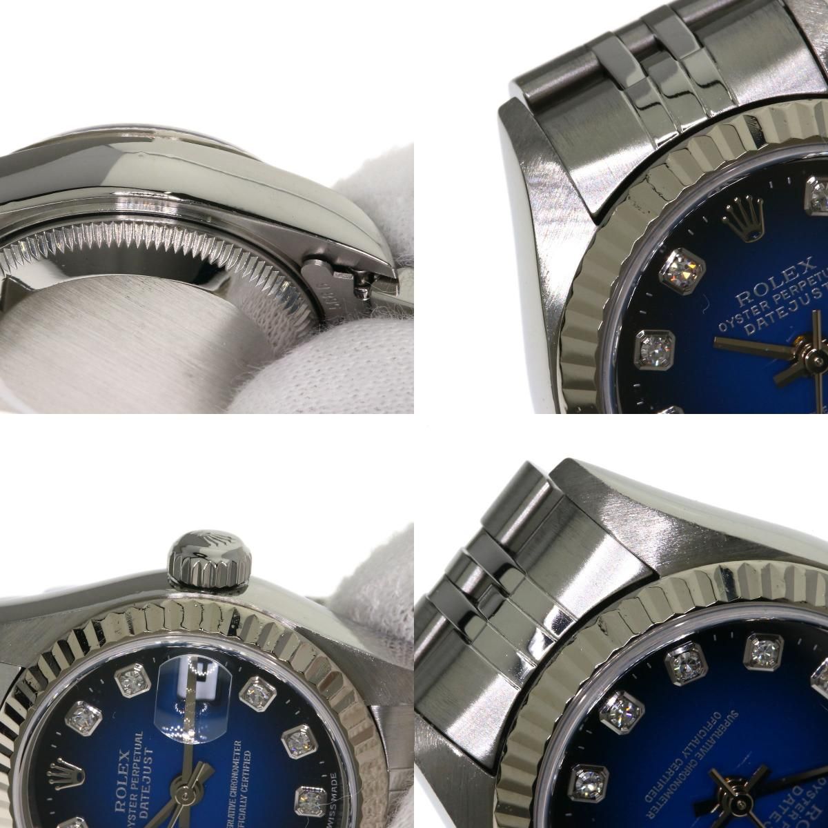 ROLEX ロレックス 79174G デイトジャスト 10P ダイヤモンド ブルーグラデーション 腕時計 SS SS K18WG レディース [中古] 買取一例：2023年8月】ロレックス/デイトジャスト[79174G] ｜ エバンス