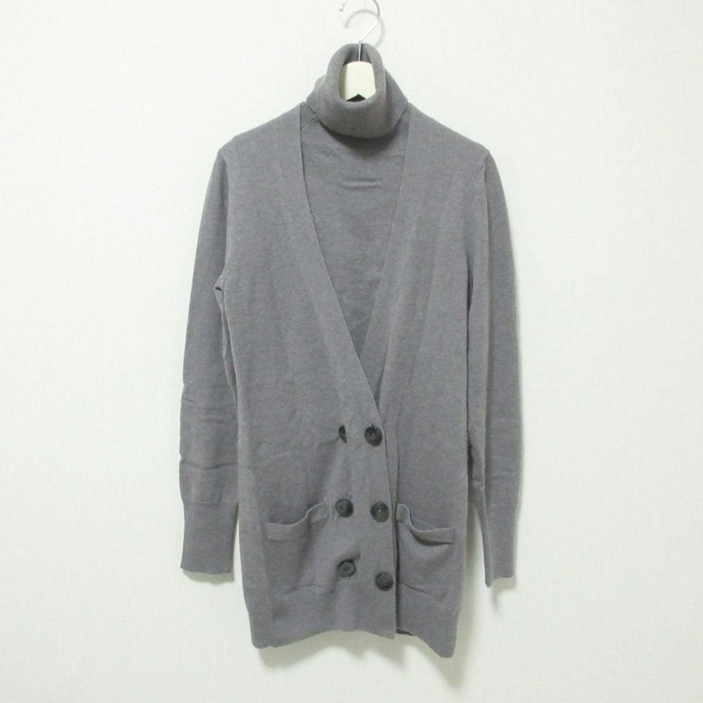 美品 AGNONA アニオナ カシミヤ シルク アンサンブル ニットカーディガン SIZE42 グレー レディース 古着 中古 USED 美品 AGNONA アニオナ カシミヤ シルク アンサンブル ニット