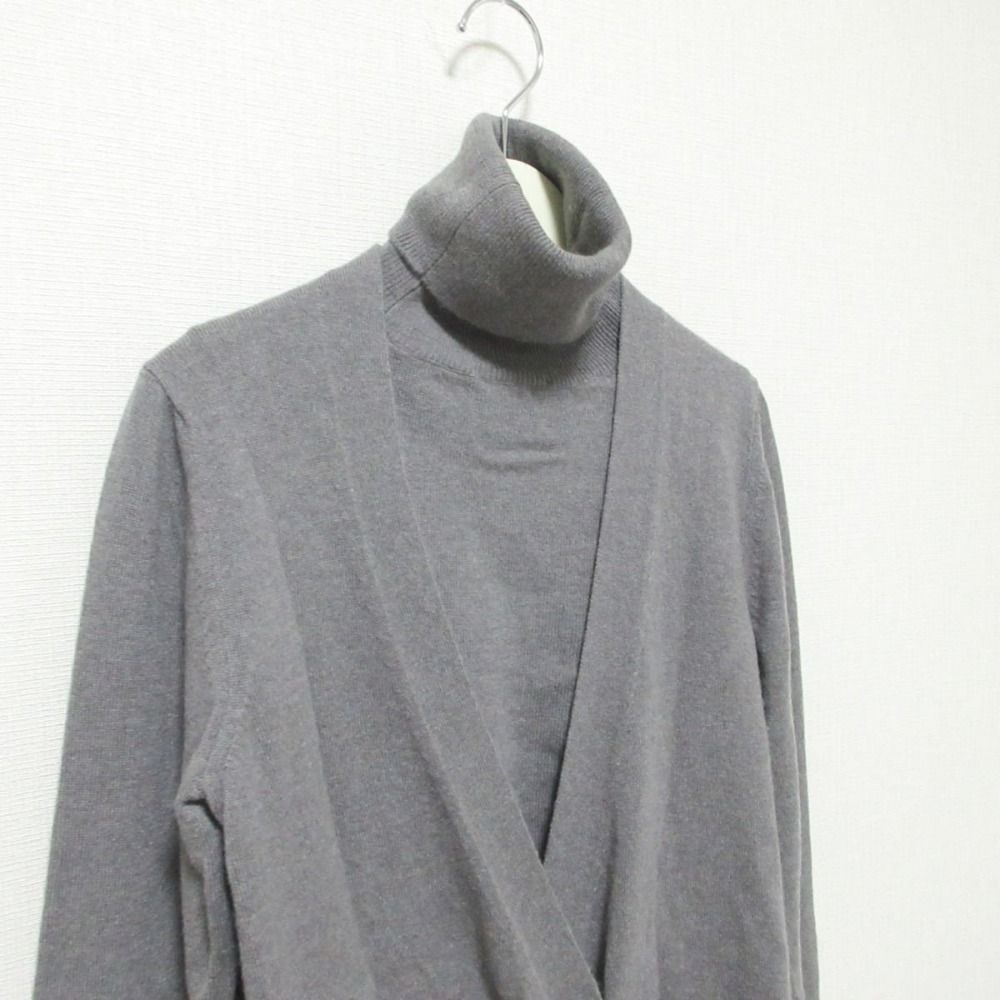 美品 Agnona アニオナ カシミア100％ カーディガン×ハイネック ノースリーブ ニット セーター アンサンブル セット 42 グレー レディース 古着 中古 USED 美品 Agnona アニオナ カシミア100％ カーディガン×ハイネック