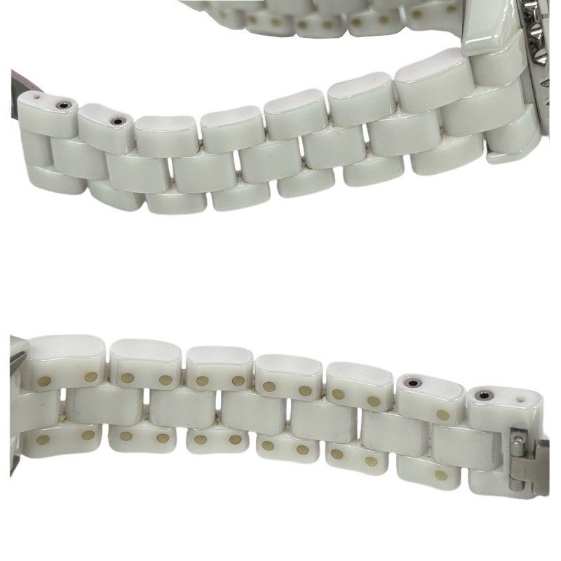 CHANEL シャネル J12 12Pダイヤ H1628 腕時計レディース クオーツ ホワイト文字盤 動作品 【中古】 22604K192 CHANEL シャネル J12 12Pダイヤ H1628 腕時計レディース クオーツ